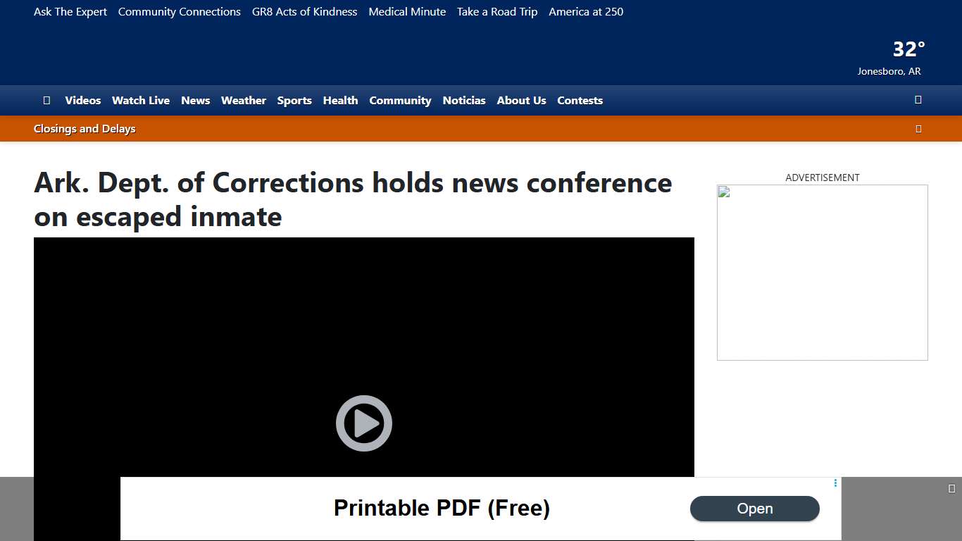 Ark. Dept. of Corrections holds news conference on escaped inmate